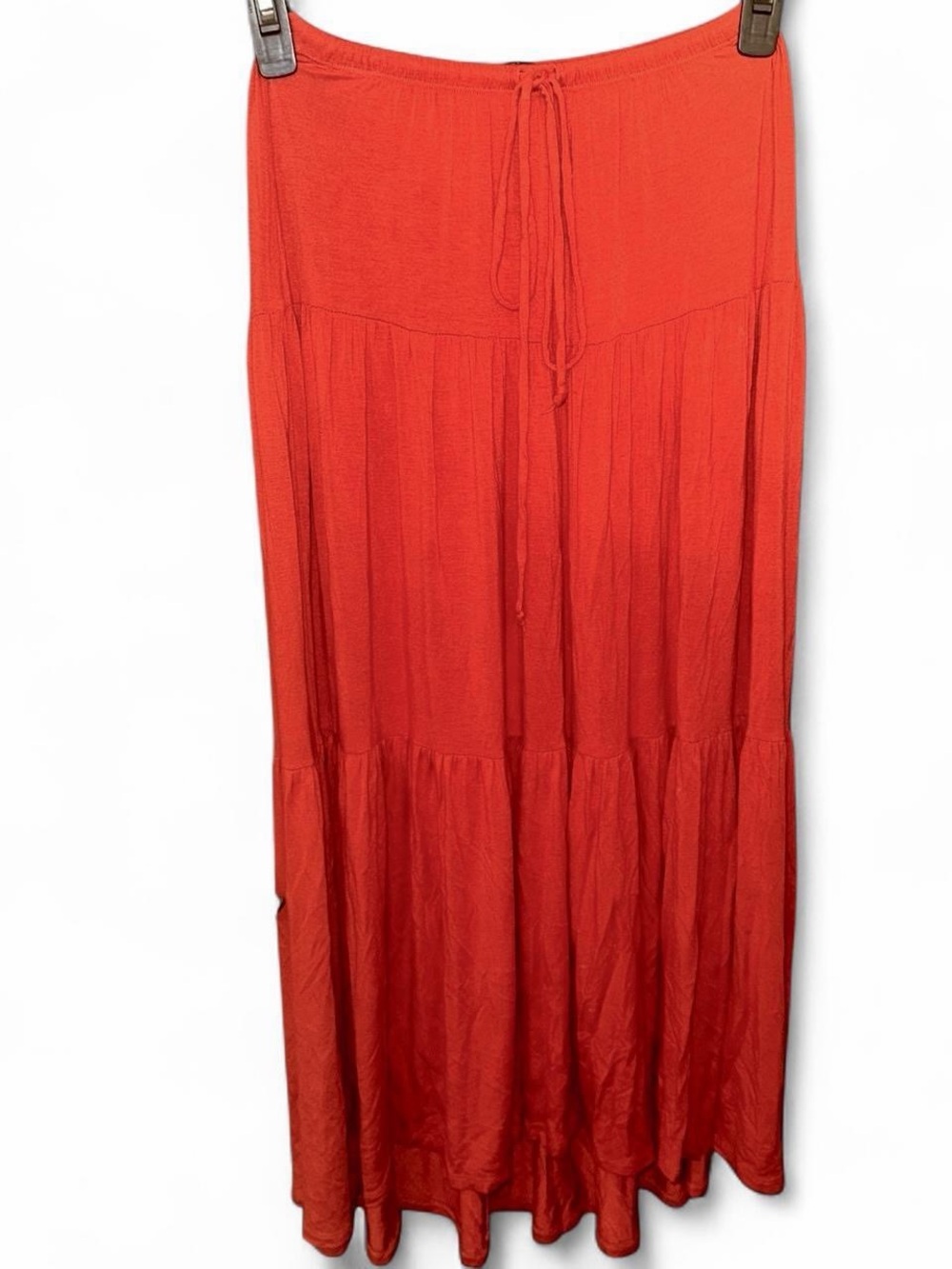Red Tiered Maxi Skirt